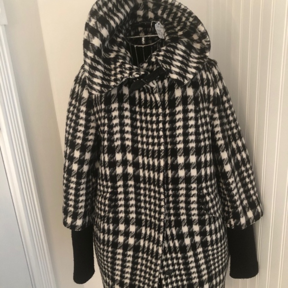Cole Haan Houndstooth Wool Blend Business Casual Coat